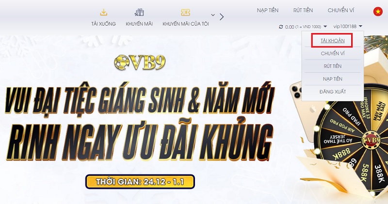 Hướng dẫn người mới tạo tài khoản tại sân chơi VB9