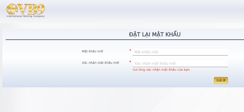Cách giúp người chơi lấy lại mật khẩu và đổi mật khẩu tại VB9