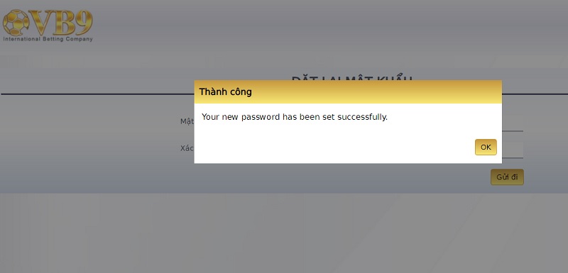 Cách giúp người chơi lấy lại mật khẩu và đổi mật khẩu tại VB9