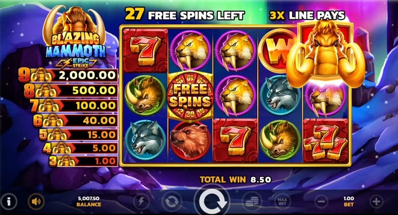 Phiêu lưu về thời tiền sử với sản phẩm game slot Blazing Mammoth tại VB9