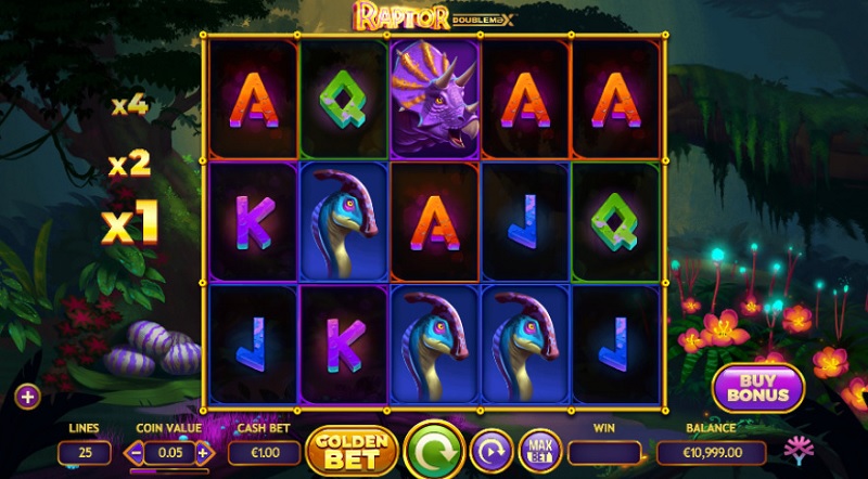 Khám phá vùng đất khủng long qua slot game Raptor DoubleMax