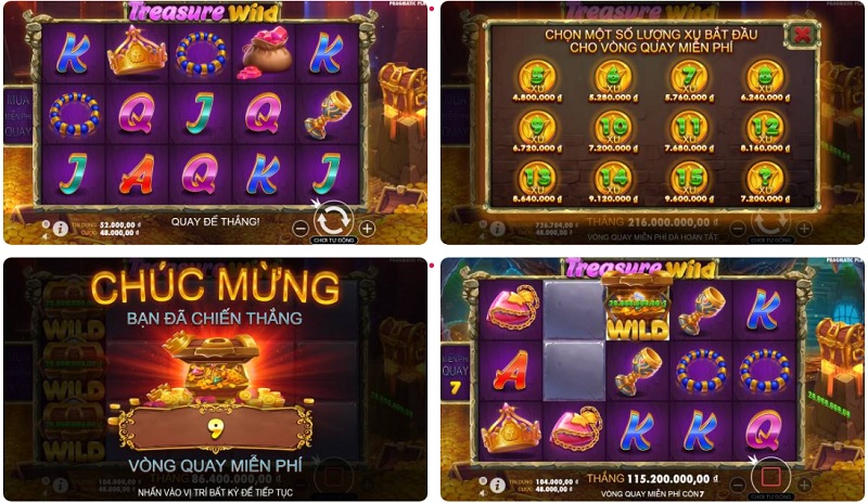 Đến với những giải thưởng lớn trong kho bạc hoàng gia với tựa game Treasure Wild